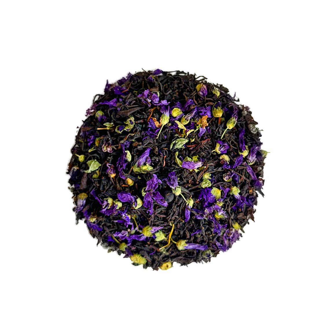 Çiçəkli Berqamot 28 bənövşə çiçəyi və berqamot ətirli qara çay